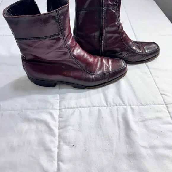 Florsheim Men's Dark Burgundy Leather Boots - Picture 2 of 6